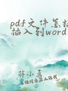 pdf文件怎样插入到word中