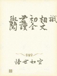与君初相识免费阅读全文