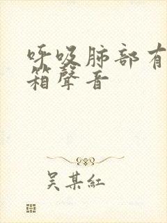 呼吸肺部有拉风箱声音