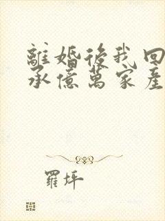 离婚后我回家继承亿万家产小说