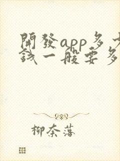 开发app多少钱一般要多钱