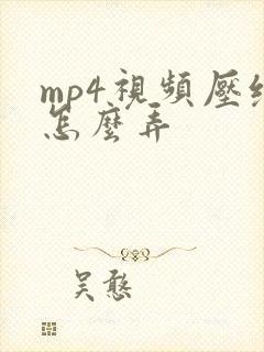 mp4视频压缩怎么弄