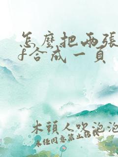 怎么把两张pdf合成一页