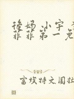 后妈 小宇 李菲菲第一免费阅读全文