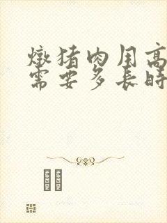 炖猪肉用高压锅需要多长时间