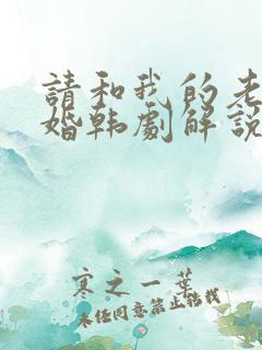 请和我的老公结婚韩剧解说