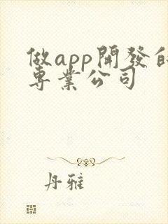 做app开发的专业公司