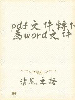 pdf文件转化为word文件
