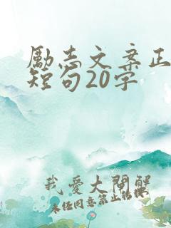 励志文案正能量短句20字