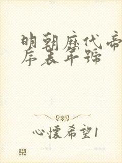 明朝历代帝王顺序表年号