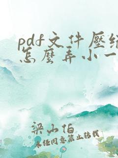 pdf文件压缩怎么弄小一点