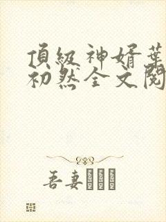 顶级神婿叶辰萧初然全文阅读