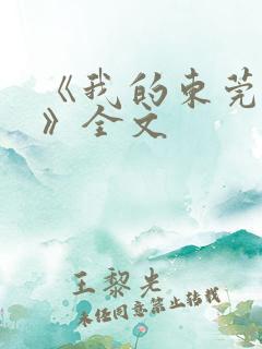 《我的东莞姐姐》全文