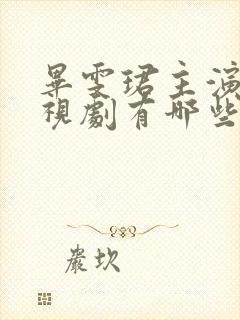 毕雯珺主演的电视剧有哪些