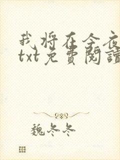 我将在今夜吻你txt免费阅读