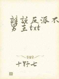 谁说反派不能当男主txt