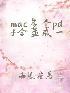 mac多个pdf合并成一个pdf