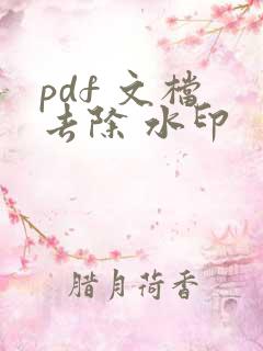 pdf 文档 去除 水印