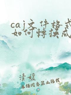 caj文件格式如何转换成pdf