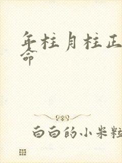 年柱月柱正财女命