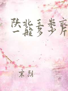 陕北玉米亩产量一般多少斤