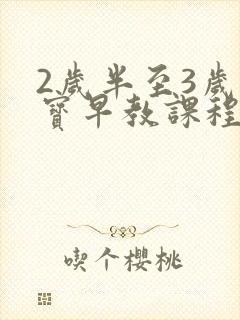 2岁半至3岁宝宝早教课程