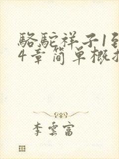 骆驼祥子1到24章简单概括