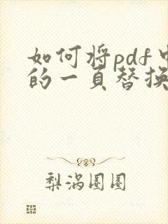 如何将pdf中的一页替换