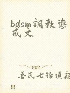 bdsm调教惩戒文