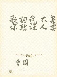 歌词我不是除了你就没人要