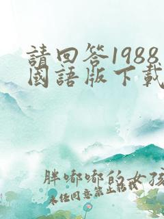 请回答1988国语版下载