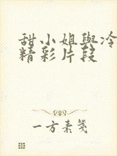 甜小姐与冷先生精彩片段