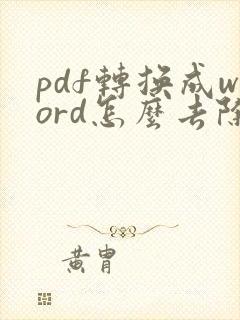 pdf转换成word怎么去除格式