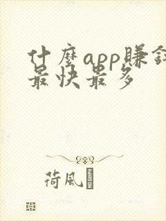 什么app赚钱最快最多
