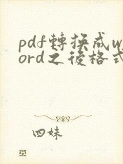pdf转换成word之后格式怎么调整