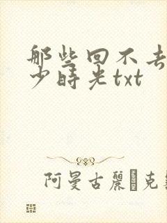 那些回不去的年少时光txt