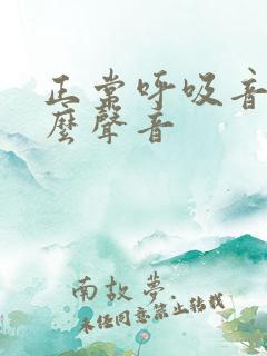 正常呼吸音是什么声音