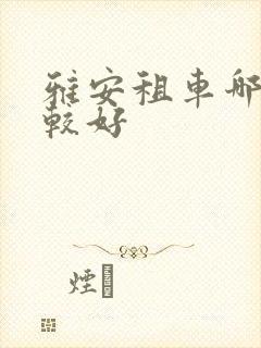 雅安租车哪家比较好