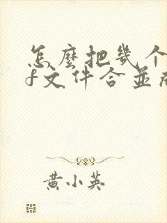 怎么把几个pdf文件合并成一个文件