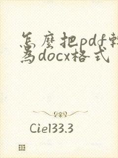怎么把pdf转为docx格式