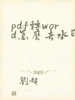 pdf转word怎么去水印