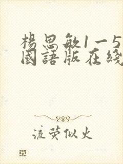 杨思敏1一5集国语版在线播放