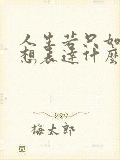 人生若只如初见想表达什么心情