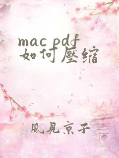 mac pdf如何压缩