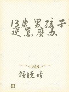 13岁男孩子叛逆怎么办