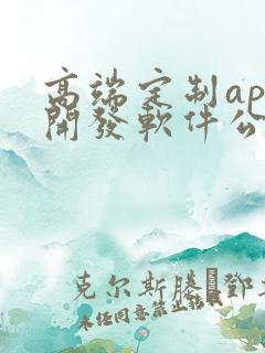 高端定制app开发软件公司