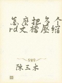 怎么把多个word文档压缩成一个文件