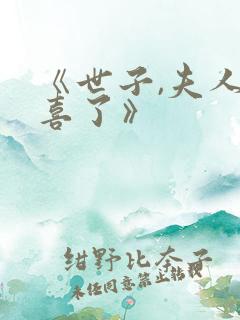 《世子,夫人有喜了》