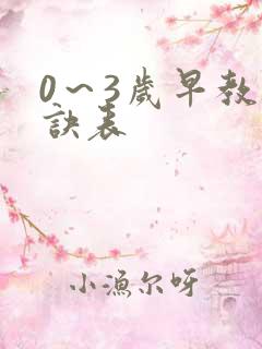 0～3岁早教口诀表