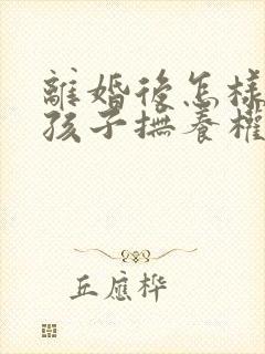 离婚后怎样争夺孩子抚养权